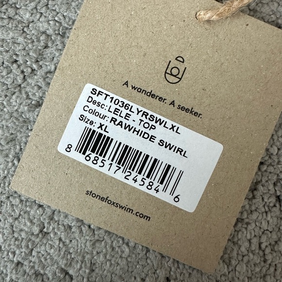 Stone Fox Swim Lele Top Bandeau Bikini Size XL Rawhide Swirl - Picture 4 of 6